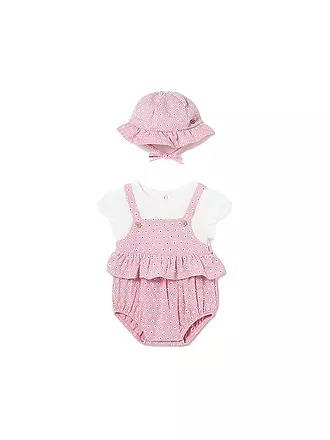 MAYORAL | Baby Set 3-teilig T-Shirt mit Strampler und Mütze | rosa