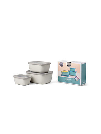 MEPAL | Set Multischüssel Cirqula rechteckig hoch 3-teilig (750+1500+3000) - Nordic blue | creme