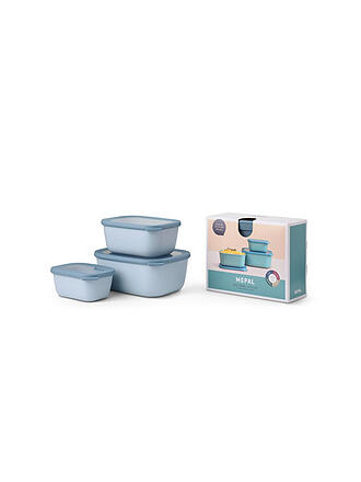 MEPAL | Set Multischüssel Cirqula rechteckig hoch 3-teilig (750+1500+3000) - Nordic blue | creme
