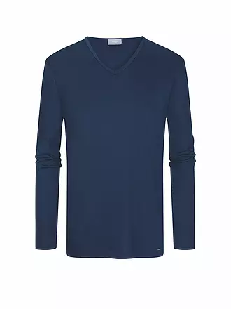 MEY | Pyjama Langarmshirt MELTON | blau