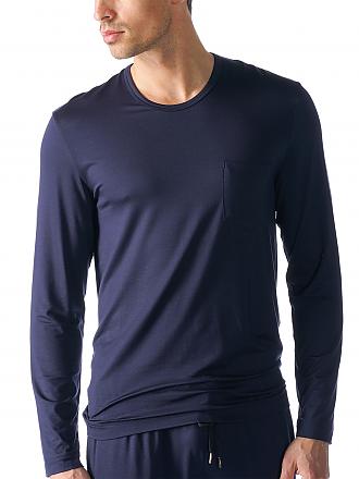 MEY | Pyjama Langarmshirt Yacht Blue | grau