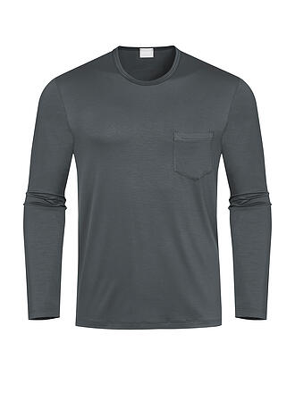 MEY | Pyjama Langarmshirt Yacht Blue | grau