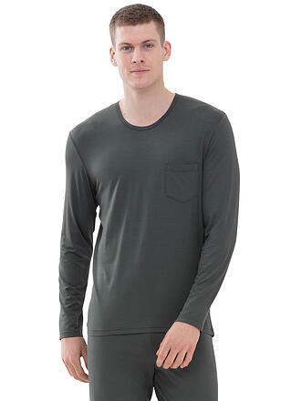 MEY | Pyjama Langarmshirt Yacht Blue | grau
