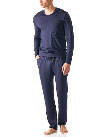 MEY | Pyjama Langarmshirt Yacht Blue | grau