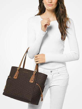 MICHAEL KORS | Ledertasche - Shopper VOYAGER | braun
