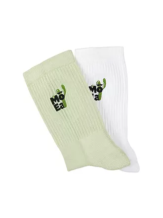MOEA | Socken 2er Pack cactus white | grün