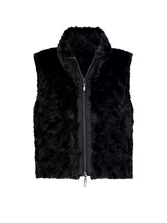 MONARI | Gilet in Felloptik | schwarz