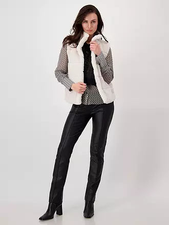 MONARI | Gilet in Felloptik | beige