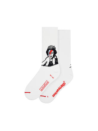 MUSEARTA | Damen Socken BANKSY GRAFFITI - LIZZIE STARTUST white | weiss