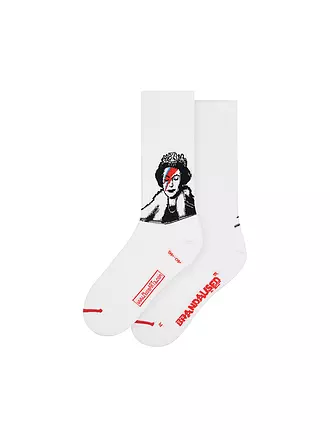 MUSEARTA | Damen Socken BANKSY GRAFFITI - LIZZIE STARTUST white | weiss