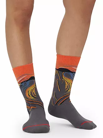 MUSEARTA | Damen Socken THE SCREAM - EDVARD MUNCH orange (36-40) | orange