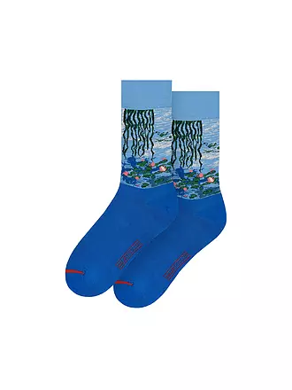MUSEARTA | Damen Socken WATER LILIES II - CLAUDE MONET blue (36-40) | blau