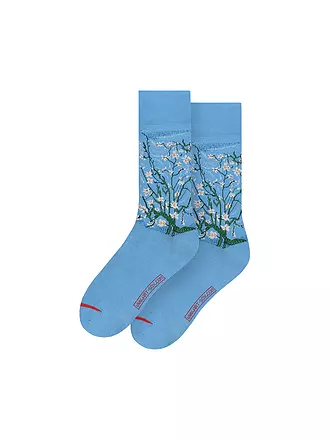 MUSEARTA | Herren Socken ALMOND BLOSSOM - V. GOGH light blue (40-46) | blau