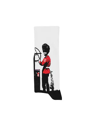 MUSEARTA | Herren Socken BANKSY GRAFFITI - ANARCHIST SOLDIER white | weiss