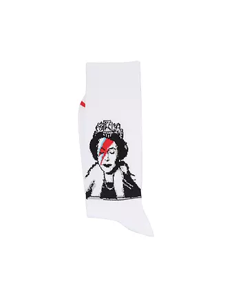 MUSEARTA | Herren Socken BANKSY GRAFFITI - LIZZIE STARTUST white | weiss