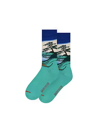 MUSEARTA | Herren Socken MOUNT FUJI - HOKUSAI green-multi (40-46) | grün