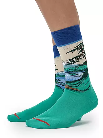 MUSEARTA | Herren Socken MOUNT FUJI - HOKUSAI green-multi (40-46) | grün