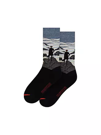 MUSEARTA | Herren Socken WANDERER ÜBER DEM NEBELMEER - C.D. FRIEDRICH blue (40-46) | dunkelblau