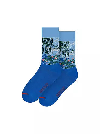 MUSEARTA | Herren Socken WATER LILIES II - CLAUDE MONET blue (40-46) | blau