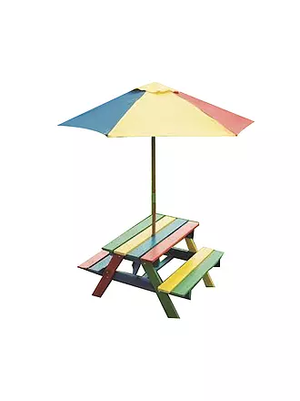 NO NAME | Kinder Sitzgruppe aus Holz mit Sonnenschirm | keine Farbe