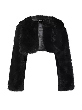 ONLY |  Jacke in Felloptik Cropped Fit ONLVIVIAN | schwarz