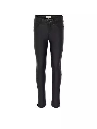 ONLY | Mädchen Jeans in Lederoptik Slim Fit KONROYAL | schwarz