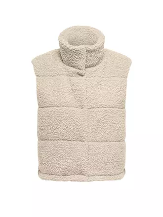 ONLY | Steppgilet in Felloptik ONLSANDRA | hellgrau