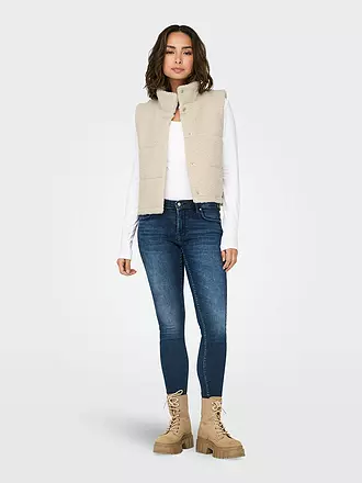 ONLY | Steppgilet in Felloptik ONLSANDRA | hellgrau