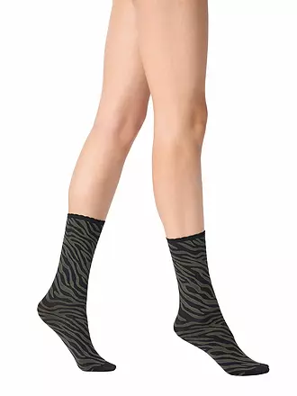 OROBLU | Feinstrumpfsocken SAVAGE black / cacao | olive