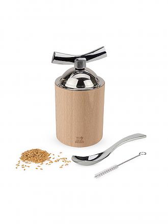 PEUGEOT | Leinsamenmühle aus Holz 13cm (Edelstahl) | braun