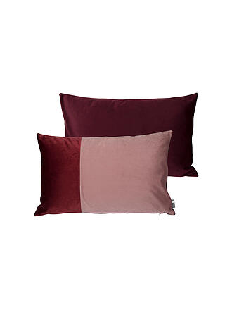 PICHLER | Samt Kissenhülle Filou 40x60cm Anthrazit | rot