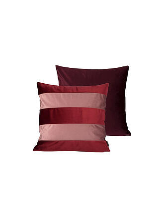 PICHLER | Samt Kissenhülle Filou 45x45cm Bordeaux | grün