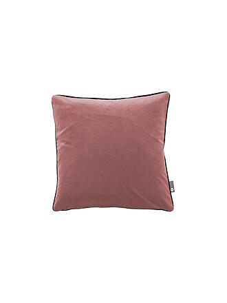 PICHLER | Samt Kissenhülle mit Keder Salon 51x51cm Anthazit | rosa