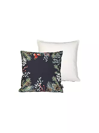 PICHLER | Weihnachts Kissenhülle Garland-K 46x46cm Anthrazit | grau
