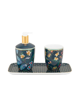 PIP STUDIO | Badaccessoires Set 3 tlg Flowery Light Blue | dunkelblau