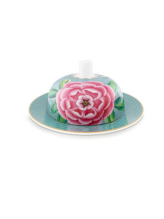 PIP STUDIO | Butterdose rund BLUSHING BIRDS 17x8cm Weiss | hellblau
