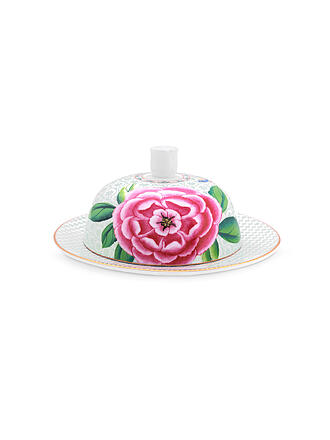 PIP STUDIO | Butterdose rund BLUSHING BIRDS 17x8cm Weiss | hellblau