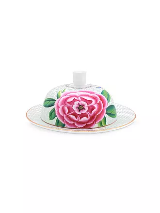 PIP STUDIO | Butterdose rund BLUSHING BIRDS 17x8cm Weiss | hellblau