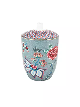 PIP STUDIO | Dose mit Deckel 1500ml Flower Festival Dark Pink | hellblau