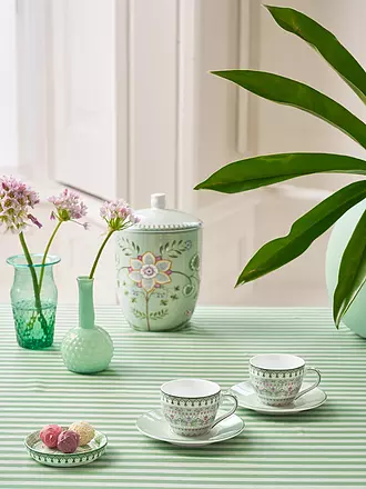 PIP STUDIO | Espresso Tassen mit Untertassen 2er Set  LILY & LOTUS 120ml Light Green | lila
