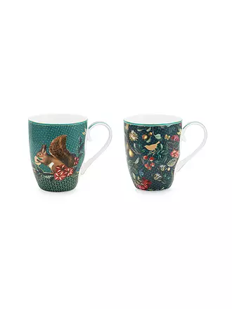 PIP STUDIO | Henkelbecher 2er Set 350ml WINTER WONDERLAND | petrol