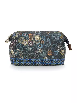 PIP STUDIO | Kosmetiktasche TUTTI I FIORI 22,5x9x15cm Medium Blue | dunkelgrün