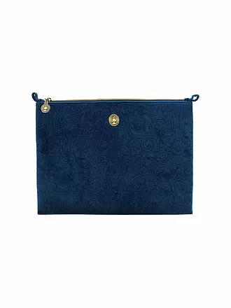 PIP STUDIO | Kosmetiktasche Velvet Quilted L 33x22cm Dark Blue | dunkelblau
