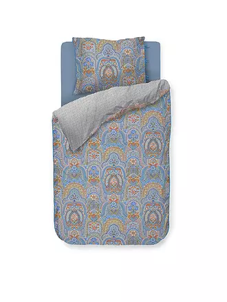 PIP STUDIO | Perkal Bettwäsche JABALI FLOWER 70x90cm / 140x200cm Blau | rosa