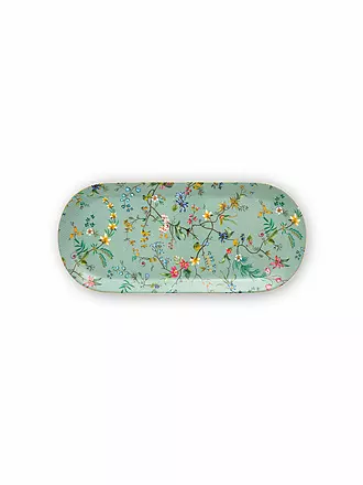 PIP STUDIO | Platte oval 33,3x15,5cm  Jolie Flowers Blue | hellgrün