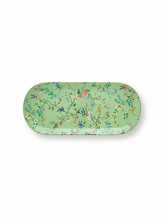 PIP STUDIO | Platte oval 33,3x15,5cm  Jolie Flowers Blue | hellgrün