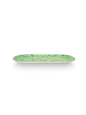PIP STUDIO | Platte oval 33,3x15,5cm  Jolie Flowers Blue | hellgrün