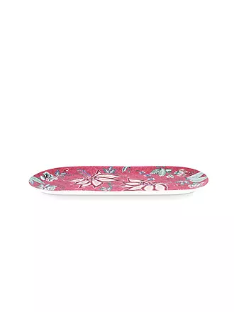 PIP STUDIO | Platte oval 33,3x15cm Flower Festival Dark Pink | hellblau