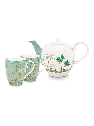 PIP STUDIO | Teekanne mit Henkelbecher Large Set Jolie | tuerkis