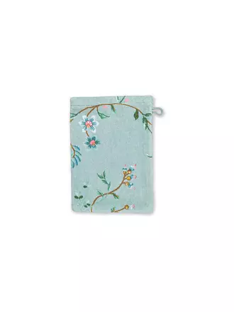 PIP STUDIO | Waschhandschuh LES FLEURS 16x22cm Blau | hellbraun